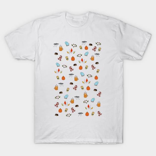 Autumn Doodle T-Shirt by bakedpotato